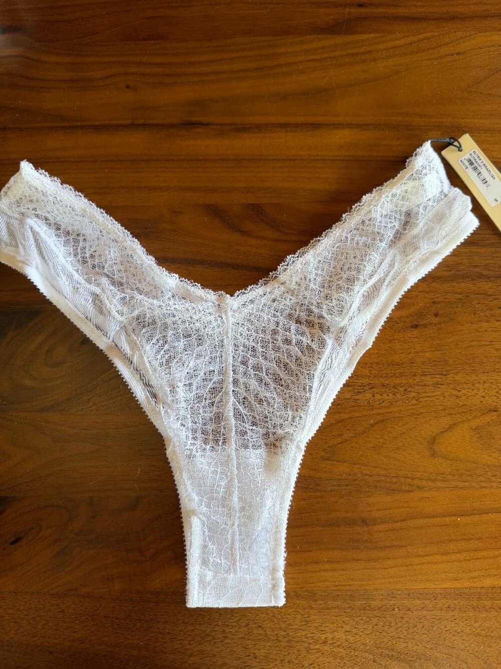 Cosabella V Brazilian tanga panty white lace Sutra small NWT